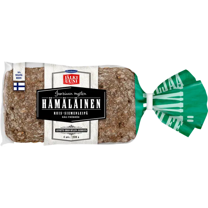 Oululainen Jälkiuunileipä jälkiuuni Hämäläinen ruissiemenleipä täysjyväruisleipä 4 kpl 220 g