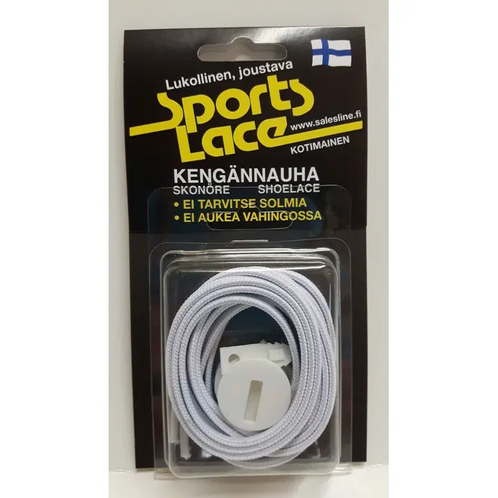 Sports Lace kengännauha lukollinen 90 cm valkoinen