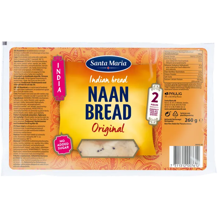 Santa Maria Naan Bread Original Naanleipä 260g