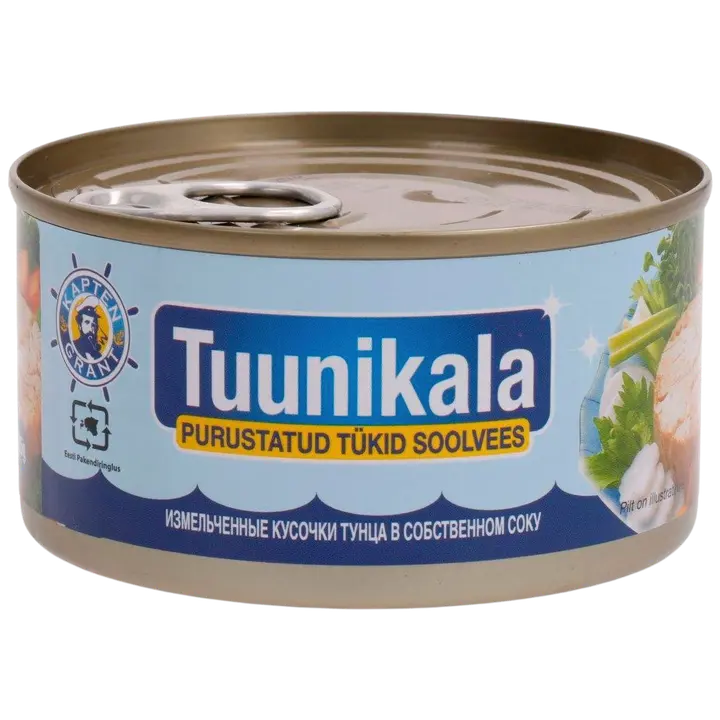 Kapten Grant purustatud tuunikala tükid soolvees 185 g