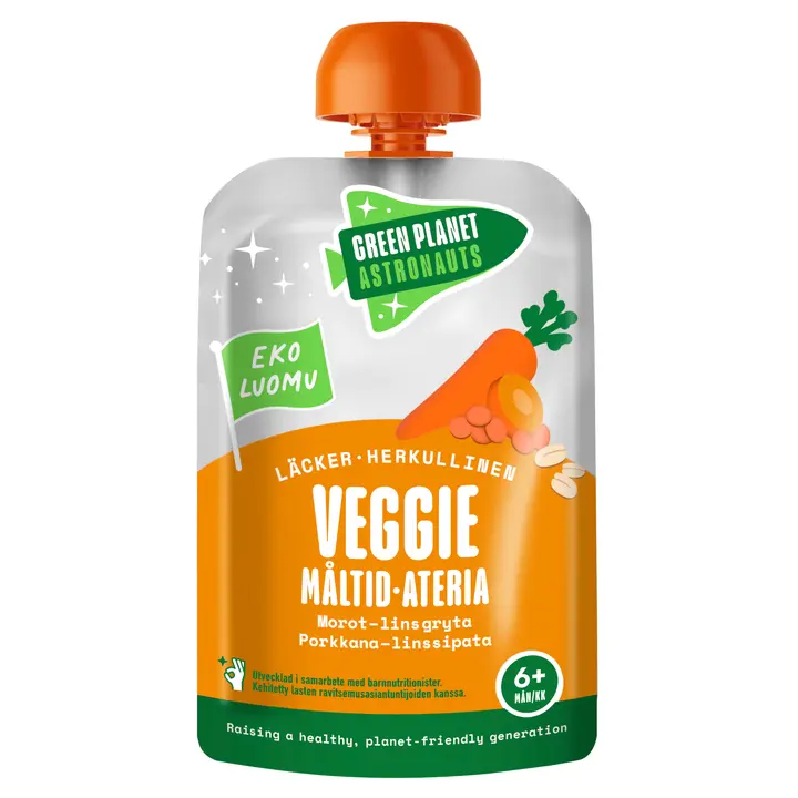 Green Planet Astronauts Luomu Veggie-ateria Porkkana-linssipata 100g 6kk+