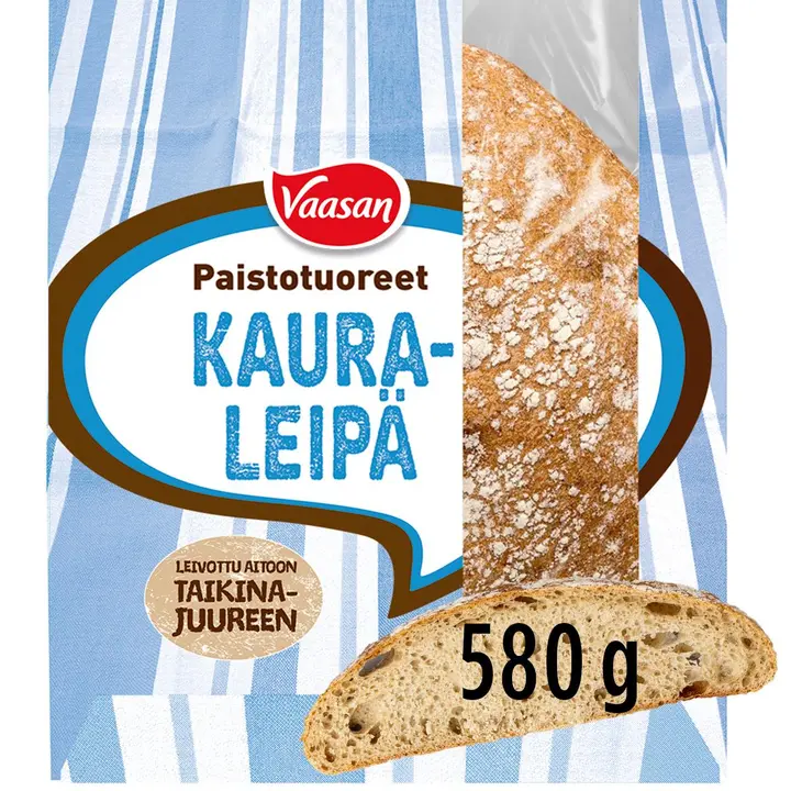 Vaasan Paistotuoreet Kauraleipä 580 g kauraisa sekaleipä