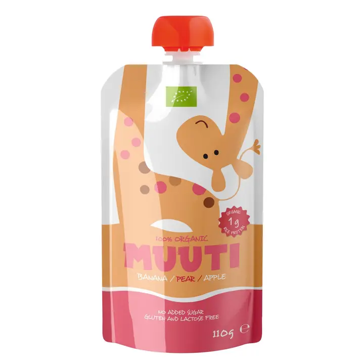 Muuti luomu banaani päärynä omena riisiproteiini smoothie 110g 12kk