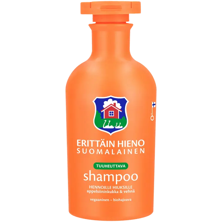 Erittäin Hieno Suomalainen tuuheuttava shampoo Appelsiininkukka & Vehnä 300ml