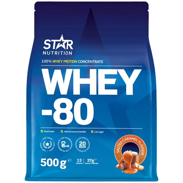 Star Nutrition Whey-80 Salted Caramel Heraproteiinijauhe 500g