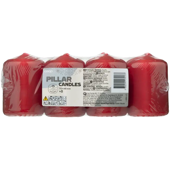 Coop pieni pöytäkynttilä punainen 8 kpl