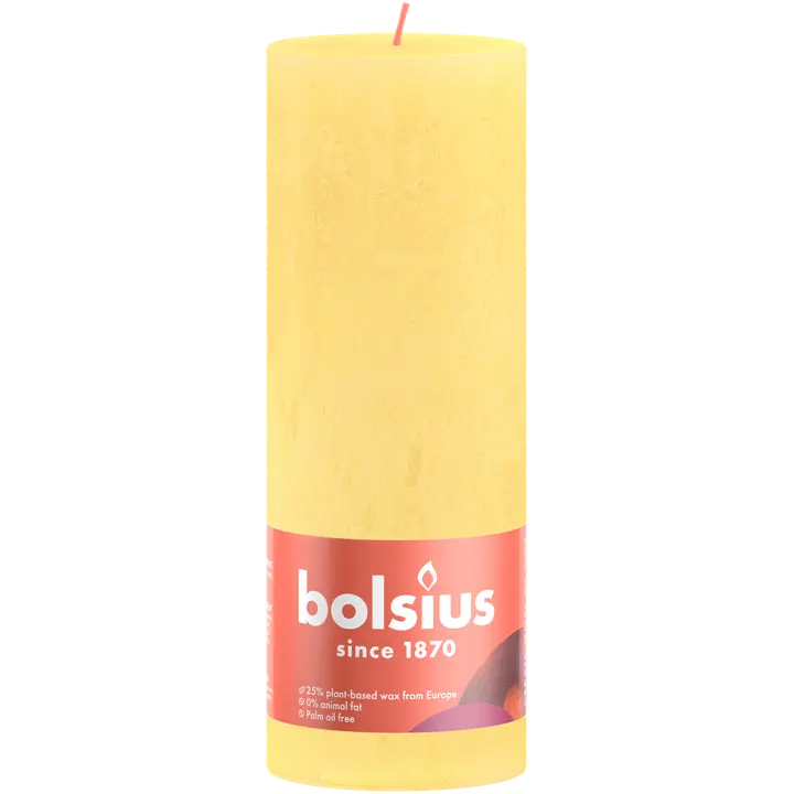 Bolsius RUSTIIKKI PK  190/68 Aurinkoinen keltainen