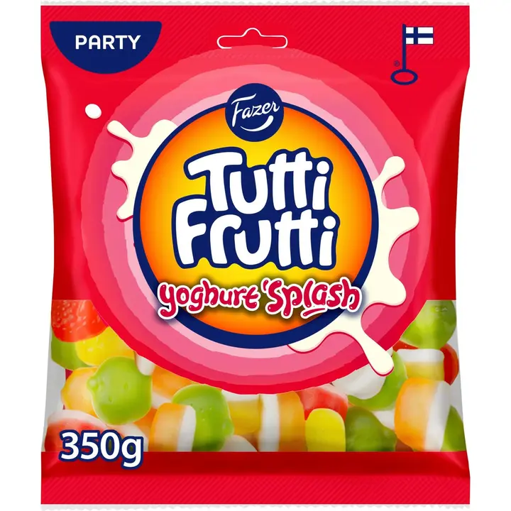 Fazer Tutti Frutti Yoghurt Splash karkkipussi 350g