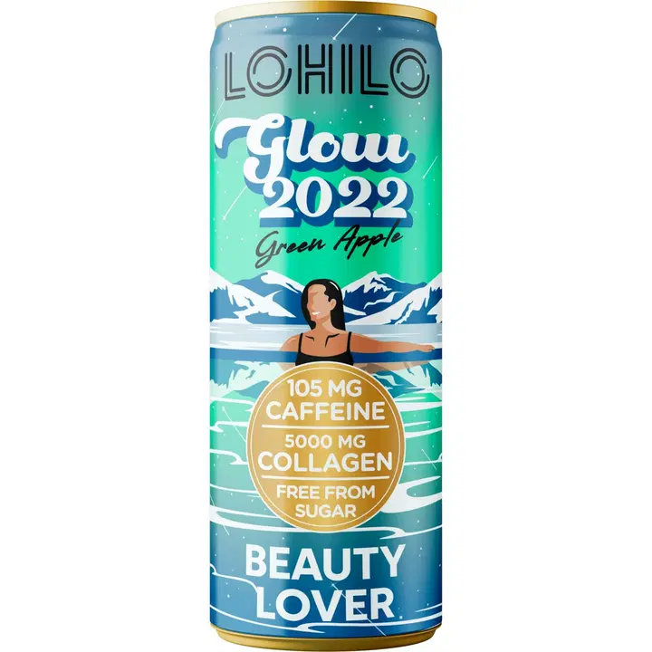 Lohilo Glow 2022 Kollageenia sisältävä hiilihapotettu sokeriton juoma 330ml