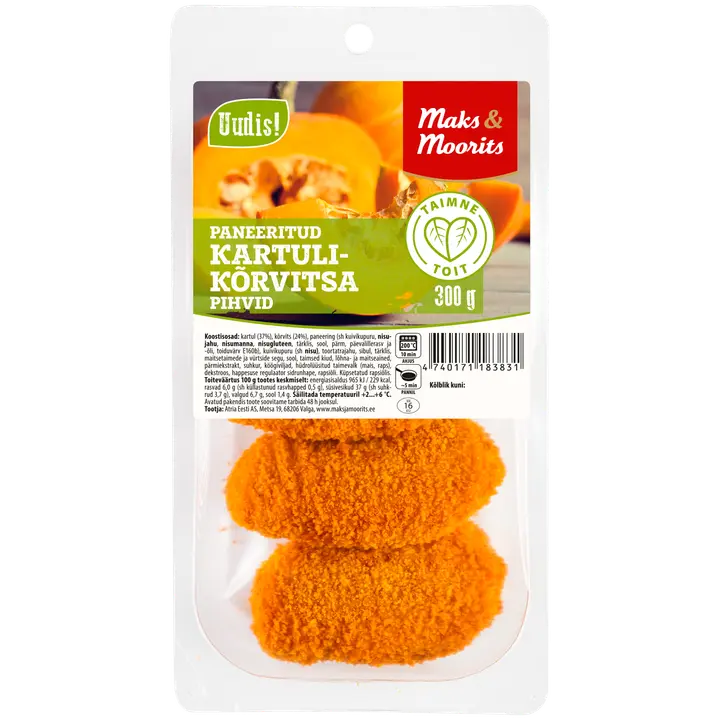 Paneeritud kartuli-kõrvitsa pihvid 300 g