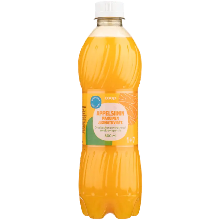 Rainbow apelsinimaitseline kontsentraat 1+7, suhkruvaba, 500 ml