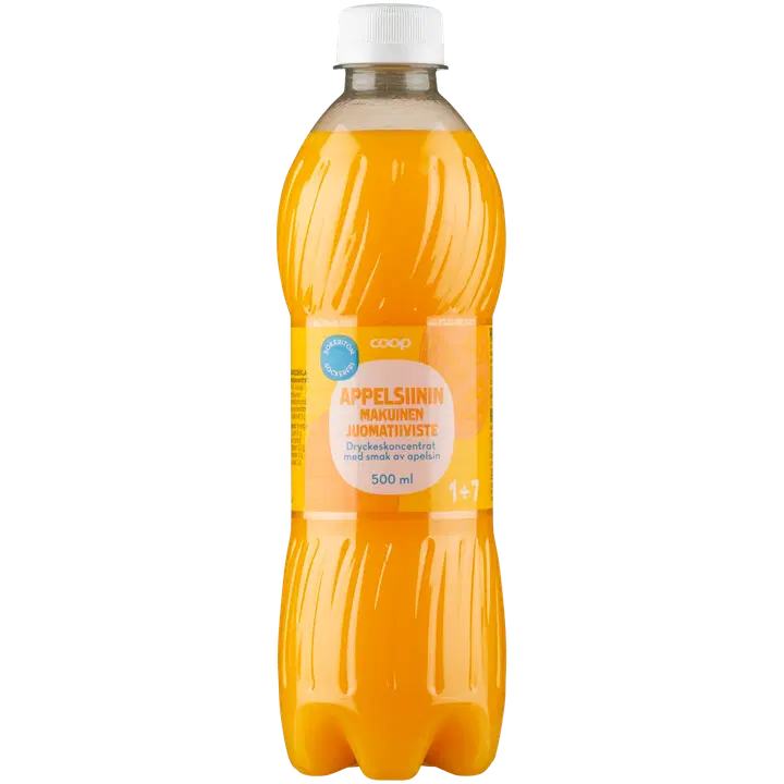 Coop sokeriton appelsiinin makuinen juomatiiviste 1+7 0,5l
