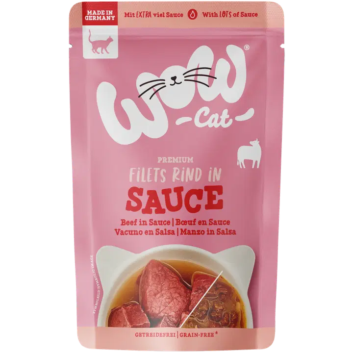WOW CAT Nautaa kastikkeessa 85 g