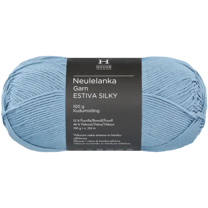 House lanka bambuviskoosi-puuvillasekoite Estiva Silky 100 g Denim Blue 12408