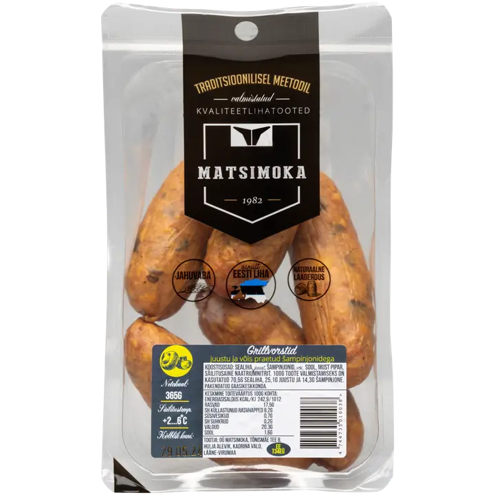 Matsimoka Grillvorstid Juustu Ja Šampinjoni 365G