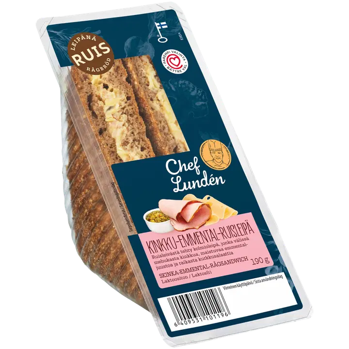 Chef Lundén Kinkku-emmental-ruiskolmioleipä 190 g