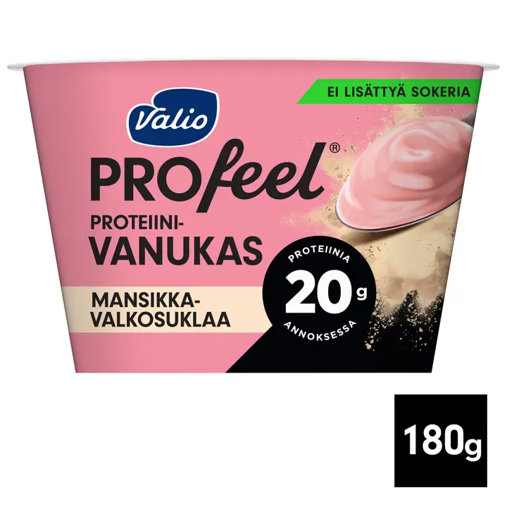 Valio PROfeel® proteiinivanukas 180 g mansikka-valkosuklaa laktoositon