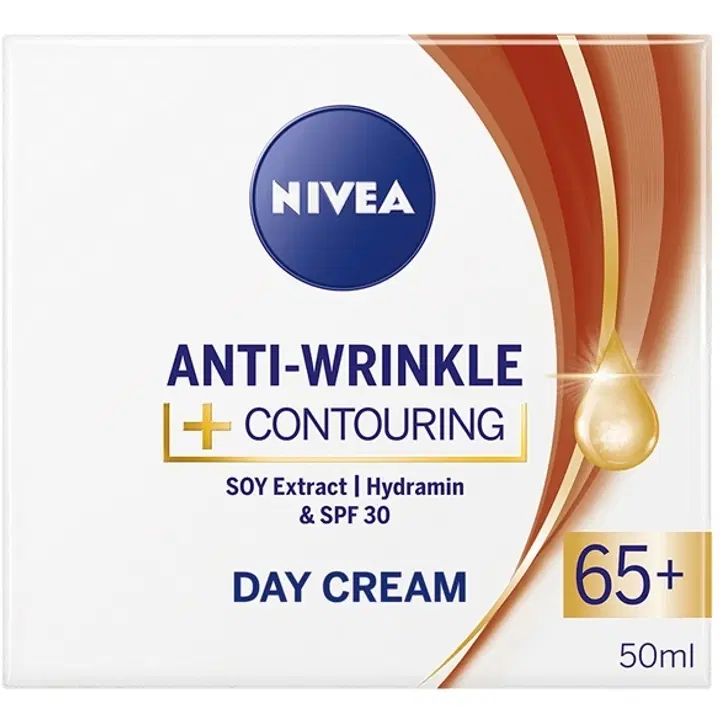 NIVEA 50ml Anti-Wrinkle + Contouring Day Cream 65+ -päivävoide