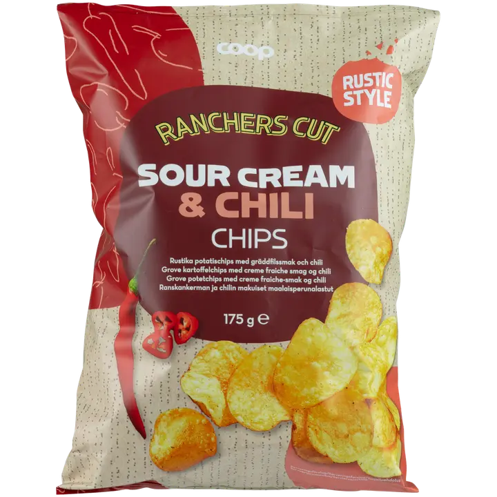 Coop maalaisperunalastut ranskankerma & chili 175 g