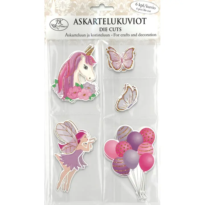 J.K. Primeco askartelukuviot liila/pinkki 6kpl/kuvio
