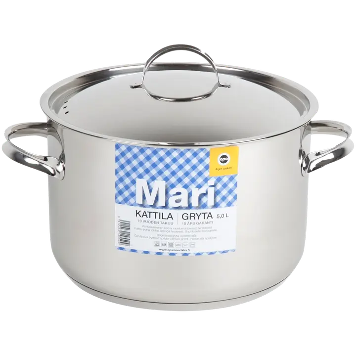Opa Mari Steel -kattila ruostumaton teräs 5,0l