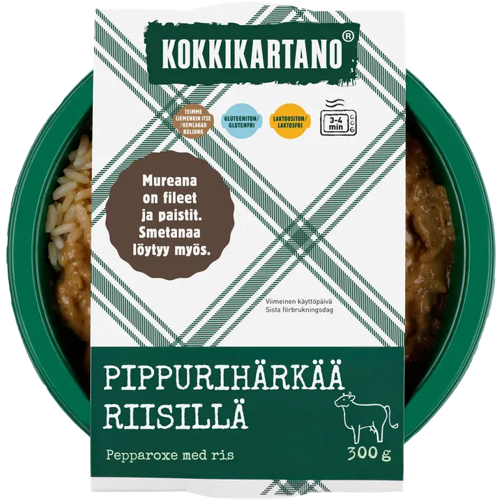 Kokkikartano Pippurihärkää riisillä 300g