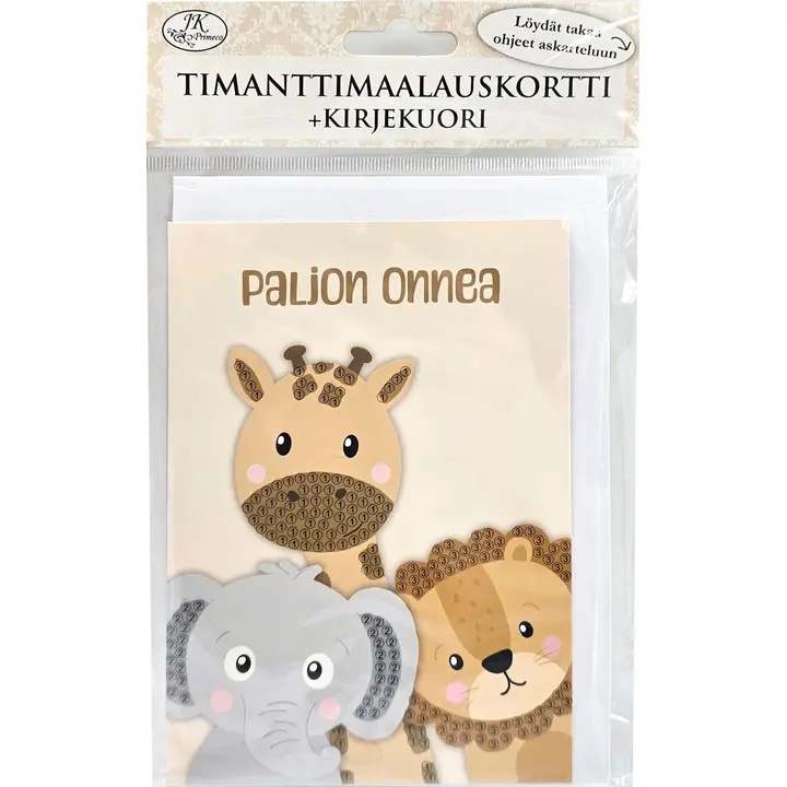 J.K. Primeco Timanttimaalauskortti + kirjekuori Eläimet