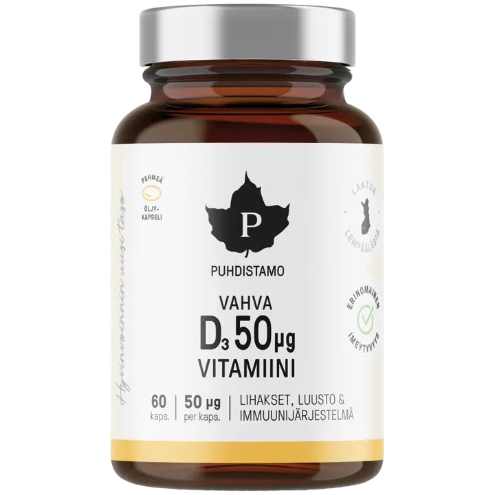 Puhdistamo Vahva D-vitamiini 50 µg 60 kaps