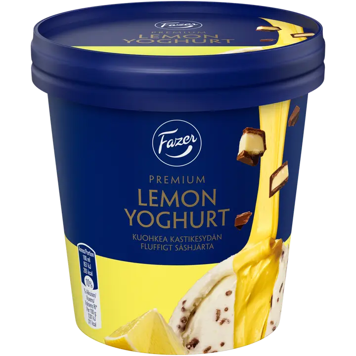 Fazer Premium Lemon Yoghurt kermajäätelö kuohkealla sitruunakastikesydämellä 280g/425ml