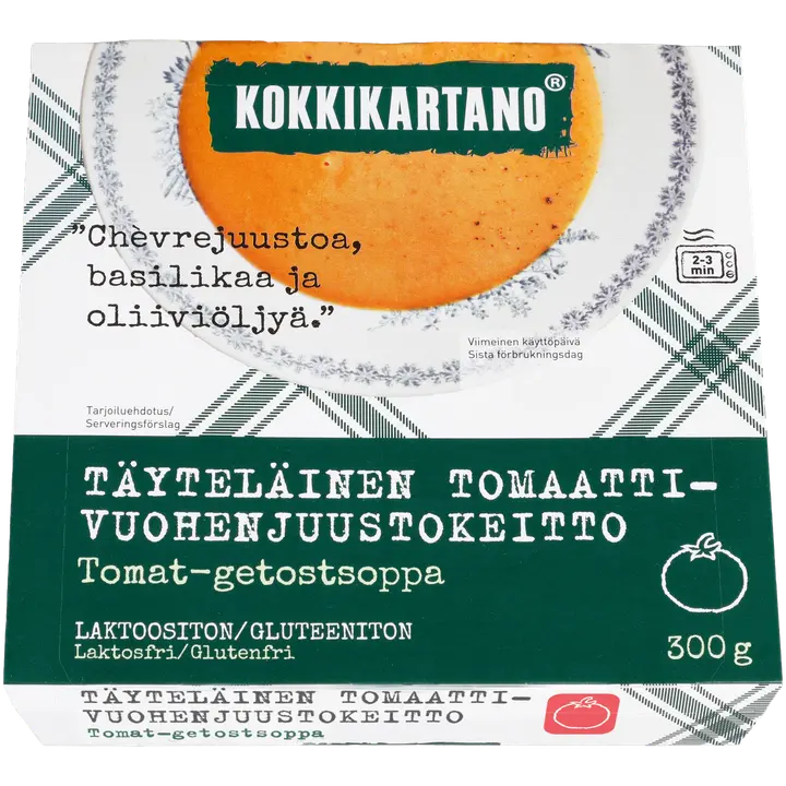 Kokkikartano Täyteläinen tomaatti-vuohenjuustokeitto 300g
