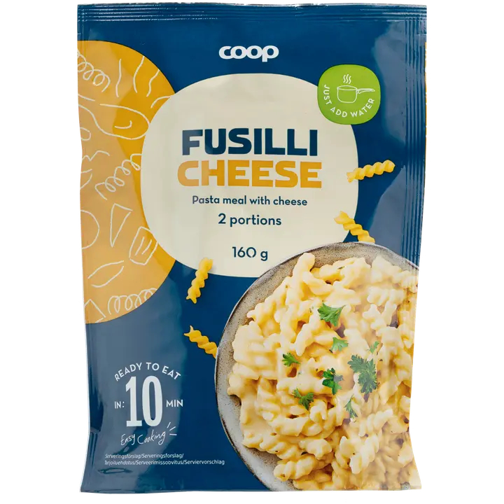 Coop pasta-ateria Fusilli & juusto 160 g