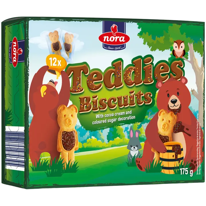 Nora teddies biscuits 175g lasten keksejä