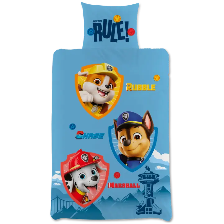 Paw Patrol lasten pussilakanasetti 120x160+40x60 cm sininen