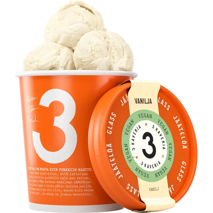 3 Kaveria Vegaaninen Vanilja jäätelö 500ml/400g