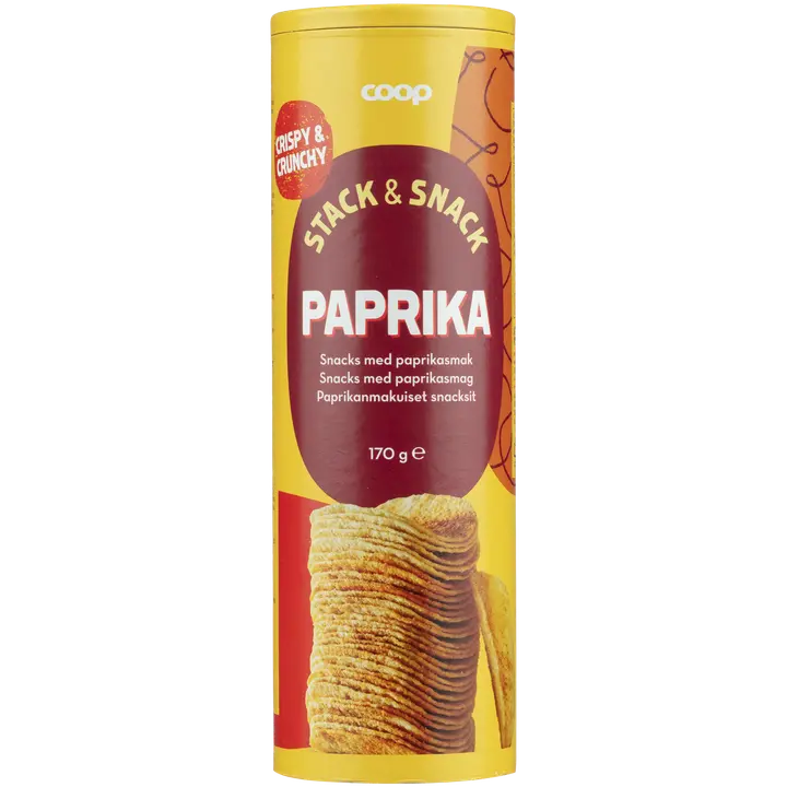Coop paprikanmakuiset snacksit tuubi 170 g
