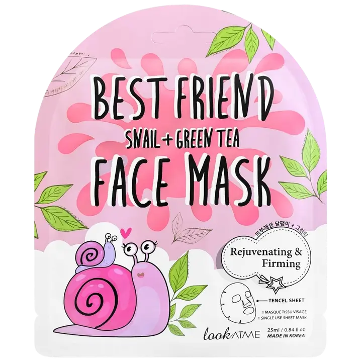 Look At Me Best Friend (Snail + Green Tea) Tencel-kangasnaamio