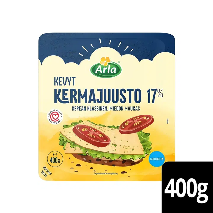 Arla Kermajuusto 17% 400g viipale