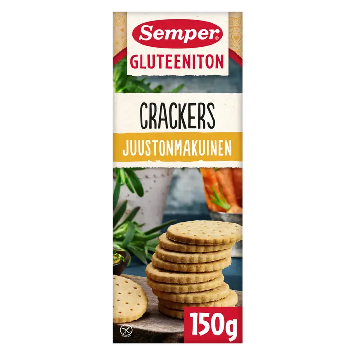 150g Semper Gluteeniton Juustonmakuiset suolakeksit