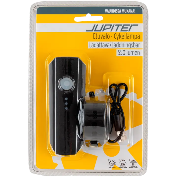 Jupiter polkupyörän etuvalo 550 lm 900 mAh, ladattava
