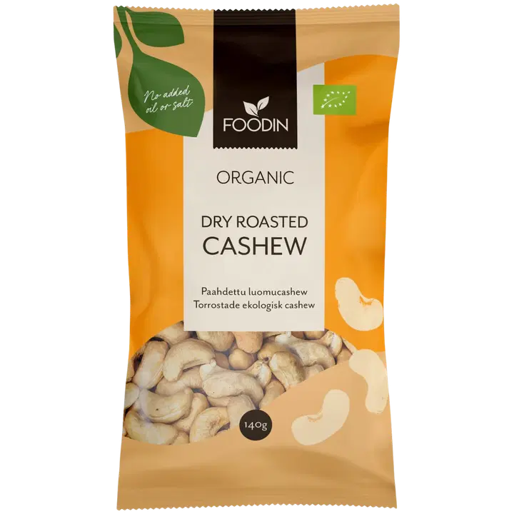 Foodin Paahdettu cashewpähkinä, luomu 140g