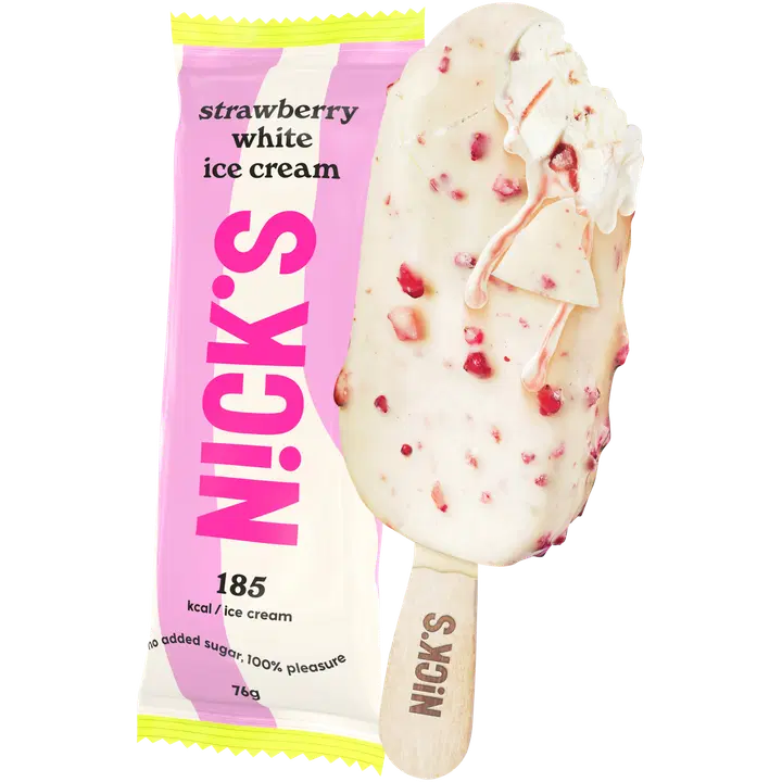 Nick's Strawberry White jäätelö 76g / 90ml