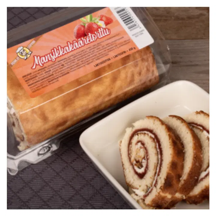 Pesolan leipomo 420g Kääretorttu mansikka