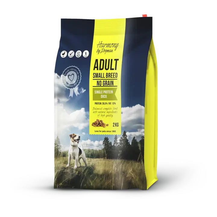 Dogman Harmony Adult Small Breed Single Protein ankka viljaton koiranruoka 2kg