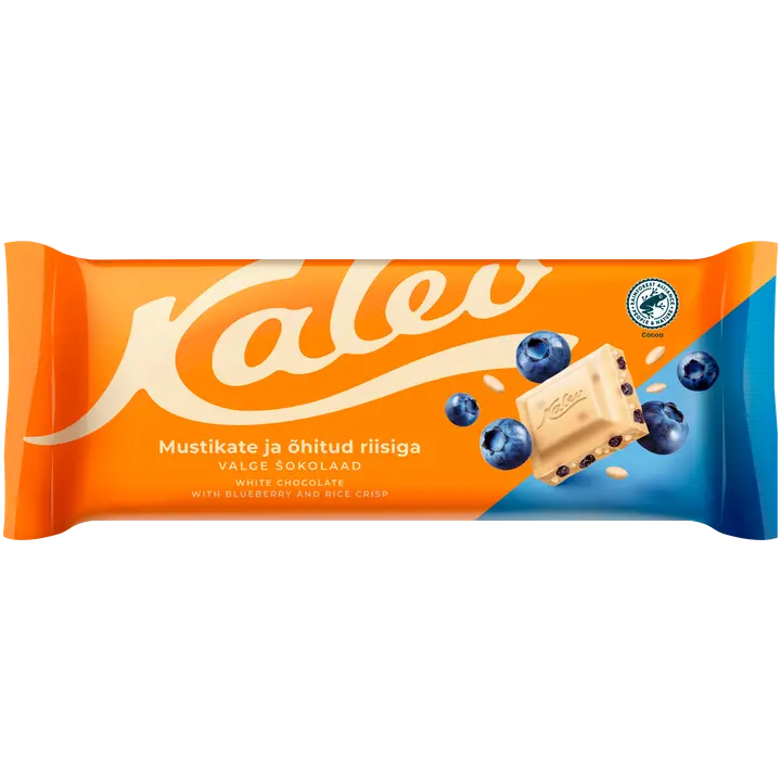 KALEV Valge šokolaad õhitud riisi ja mustikaga 190g
