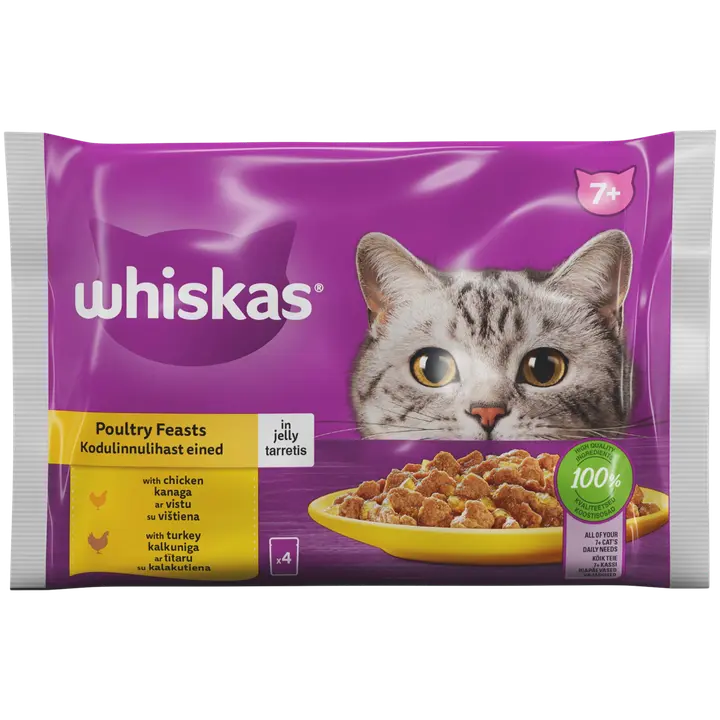 Whiskas märgtoit seenior kiisueine valik 4-pakk 85g