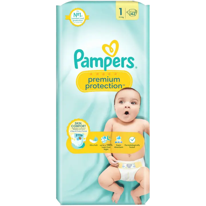 Pampers Premium Protection S1 2-5kg 42kpl vaippa