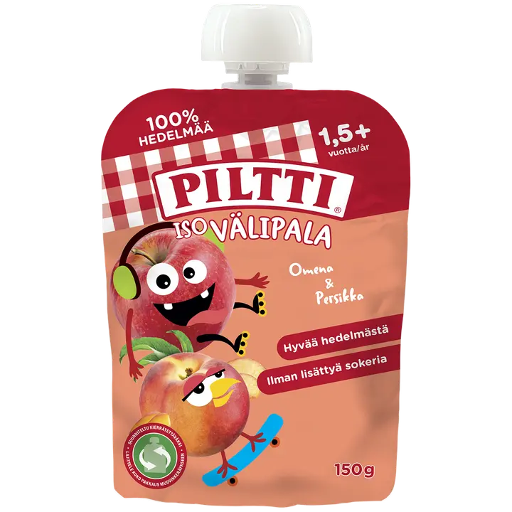 Piltti Iso Välipala 150g Omena-Persikka 1,5+v annospussi