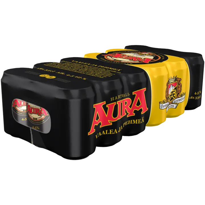 Hartwall 18 x Aura olut 4,5% 0,33 l