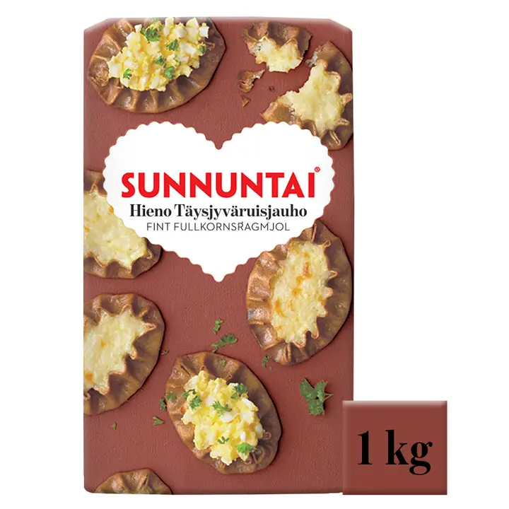 Sunnuntai 1kg hieno täysjyväruisjauho