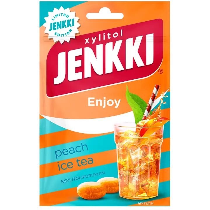Jenkki Enjoy Peach Ice Tea ksylitolipurukumi 35g